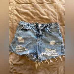 Forever 21 Blue Distressed Jean Shorts
